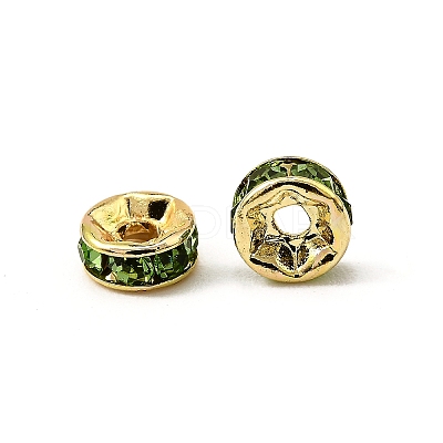 Brass Grade A Rhinestone Spacer Beads RSB035NF-10G-1