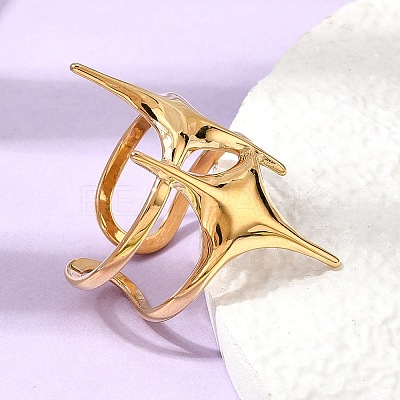 304 Stainless Steel Cuff Open Rings for Women RJEW-L342-02G-1