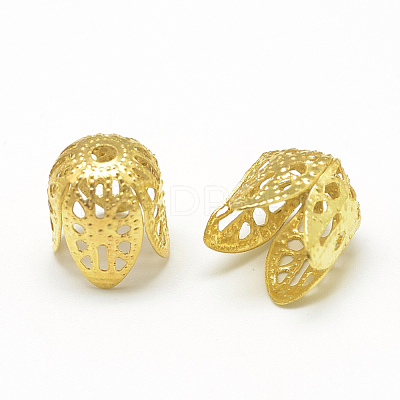 Plated Iron Bell Filigree Bead Caps X-IFIN-S696-67G-1
