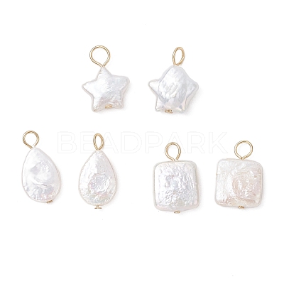 3Pcs 3 Styles Natural Keshi Pearl Pendants PALLOY-JF04240-1