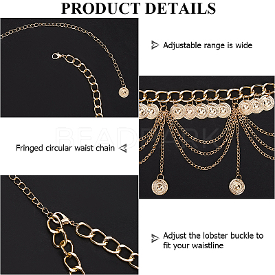 Iron Curb Chains Belt AJEW-WH0166-65KCG-1