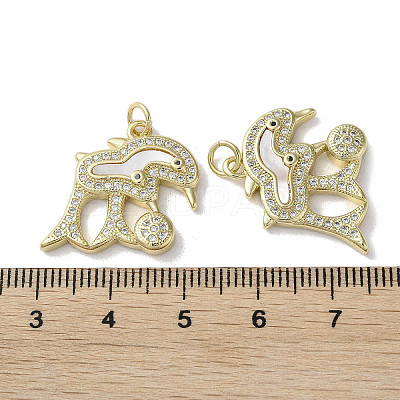 Brass Micro Pave Cubic Zirconia Pendants KK-G485-27D-G-1
