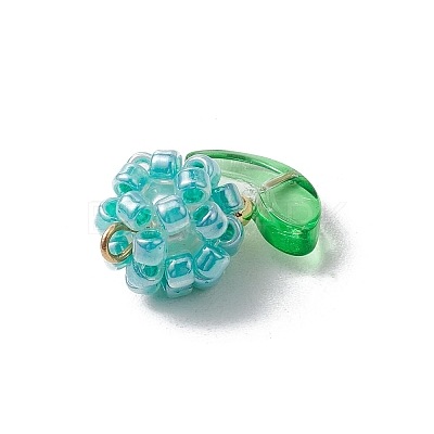 Glass Seed Beads Pendants PALLOY-MZ00592-06-1