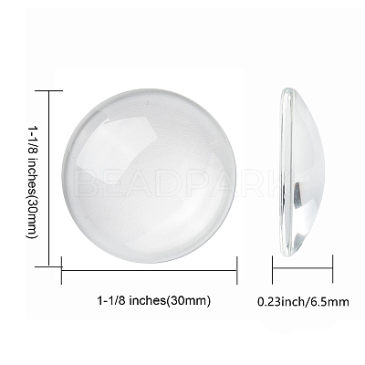 Transparent Glass Cabochons GGLA-R026-30mm-1