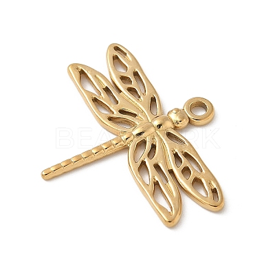 304 Stainless Steel Dragonfly Pendants STAS-S186-08D-G-1