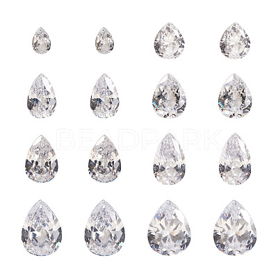 315Pcs 8 Style Teardrop-Shaped Cubic Zirconia Cabochons ZIRC-YS0001-02-1