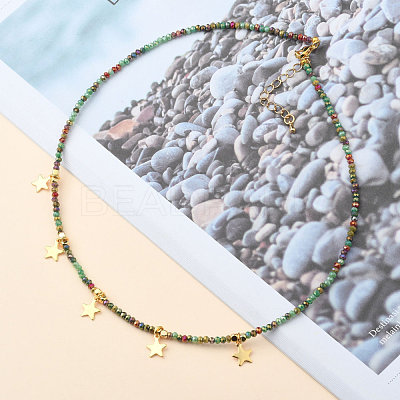 Star Pendant Necklaces NJEW-JN03074-02-1