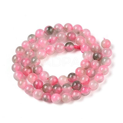 Dyed Natural White Jade Beads Strands G-T138-6mm-210-15-1