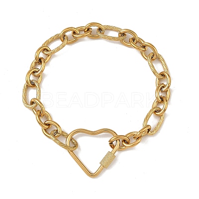 304 Stainless Steel Figaro Chain Bracelets for Women BJEW-JB14205-1