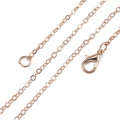 Brass Cable Chains Necklace Making MAK-N029-01RG-1