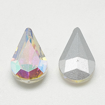 Pointed Back Glass Rhinestone Cabochons RGLA-T082-6x10mm-05-1