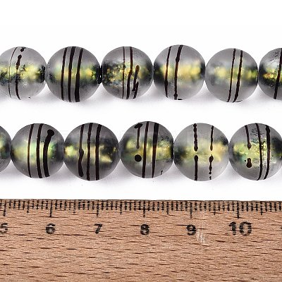 Frosted Handmade Foil Glass Beads Strands FOIL-Q002-02E-1