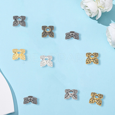 600Pcs 6 Colors Tibetan Style Alloy Bead Caps TIBEB-PA0001-07-1