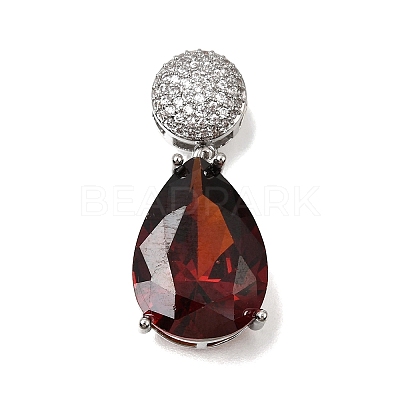 Brass Pave Cubic Zirconia Pendants KK-N290-33P-01-1