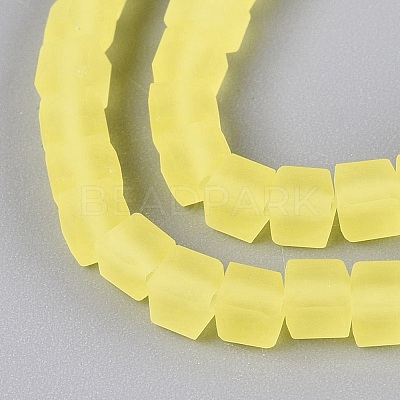 Transparent Frosted Glass Beads Strands GLAA-N072-01A-A20-1