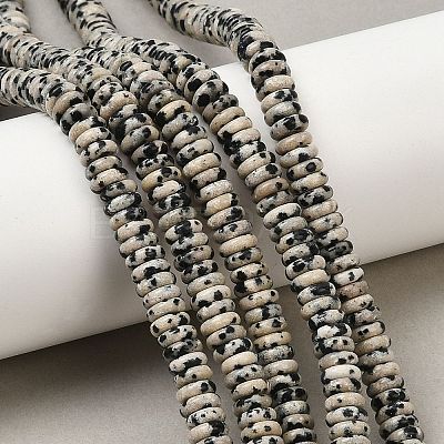Natural Dalmatian Jasper Beads Strands G-Q159-B37-01-1