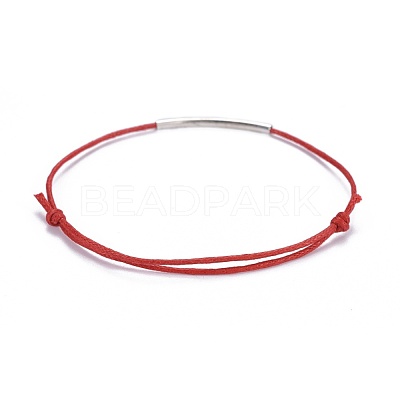 Adjustable Waxed Cotton Cord Bracelets X-BJEW-JB04206-1
