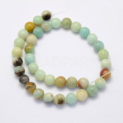 Natural Flower Amazonite Beads Strands X-G-G697-F06-4mm-1