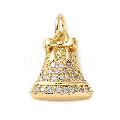 Brass Micro Pave Cubic Zirconia Charms KK-I383-05G-01-1