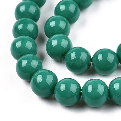 Opaque Solid Color Glass Beads Strands X-GLAA-T032-P10mm-12-1