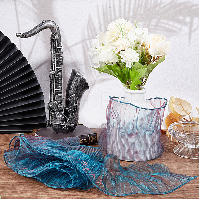 Polyester Organza Ruffled Pleated Lace Fabric Trim OCOR-WH0070-15A-1