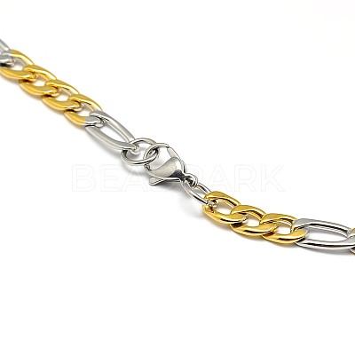 Fashionable Matte 304 Stainless Steel Figaro Chain Necklaces for Men STAS-A028-N016C-1