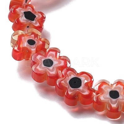Handmade Millefiori Lampwork Beads Strands LAMP-F035-09-1