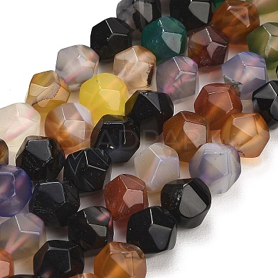 Natural Agate(Dyed & Heated) Beads Strands G-K425-B10-01-1