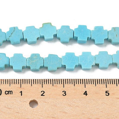 Geark Cross Natural Magnesite Beads Strands G-N0131-04D-1