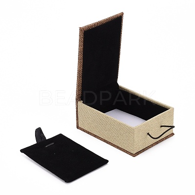 Rectangle Wooden Pendant Necklace Boxes OBOX-N013-03-1