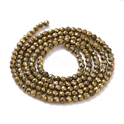 Electroplate Glass Beads Strands X-GLAA-H021-01A-FP07-1