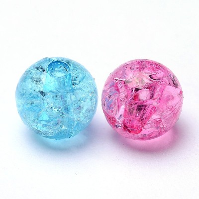Transparent Crackle Acrylic Beads CACR-R008-10mm-M-1