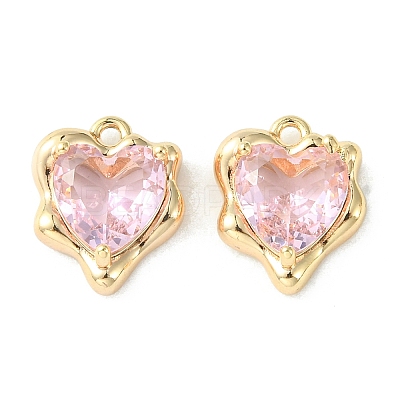 Brass Micro Pave Cubic Zirconia Charms KK-L208-06G-02-1