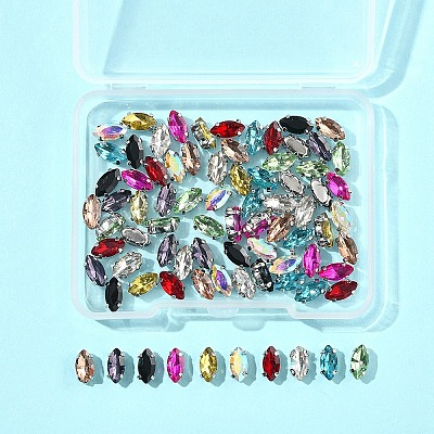 80Pcs 10 Colors Sew on Rhinestone RGLA-FS0001-18-1