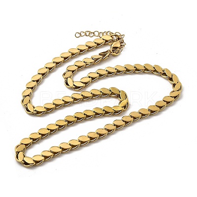 304 Stainless Steel Horse Eye Twisted Chain Necklaces for Women Men NJEW-A046-01G-1