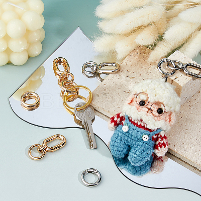 4Pcs 2 Colors Iron Swivel Clasps HJEW-FH00179-1