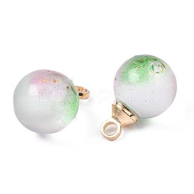 Two Tone Transparent Spray Painted Glass Pendants GLAA-N035-020A-C02-1