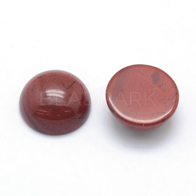 Natural Red Jasper Cabochons G-P393-R44-6MM-1