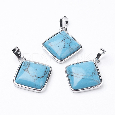 Synthetic Turquoise Pendants G-E420-02P-1