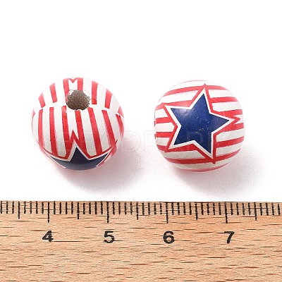 Independence Day Themes Wood European Beads WOOD-I014-01E-1