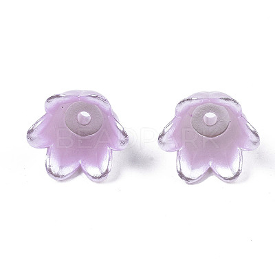 Spray Paint ABS Plastic Imitation Pearl Beads X-MACR-N013-001B-1