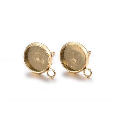 Ion Plating(IP) 304 Stainless Steel Stud Earring Settings STAS-H467-08G-16mm-1