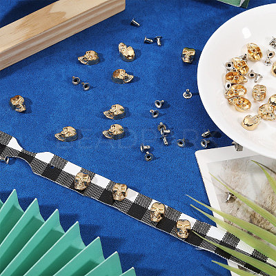 50Pcs Skull Alloy Rivets FIND-CA0011-72A-G-1