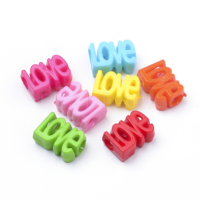 Opaque Acrylic European Beads X-SACR-Q190-22-1
