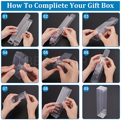 16Pcs Rectangle Foldable Transparent PVC Boxes CON-BC0007-44B-1