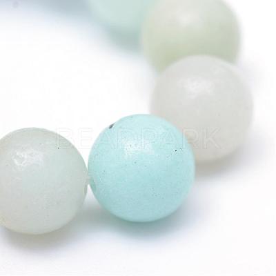 Round Natural Grade A Amazonite Bead Strands G-R345-6mm-16-1