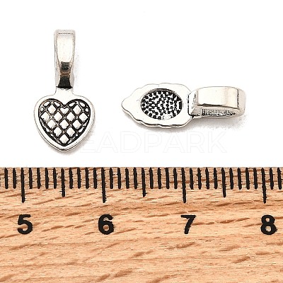 Tibetan Style Alloy Glue-on Flat Pad Bails for Pendant Making PALLOY-PH0012-24-1