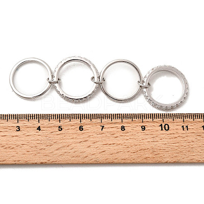 Brass Micro Pave Cubic Zirconia Finger Rings RJEW-P166-12P-01-1
