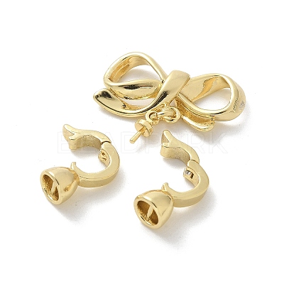 Brass Fold Over Clasps KK-Z083-18G-1