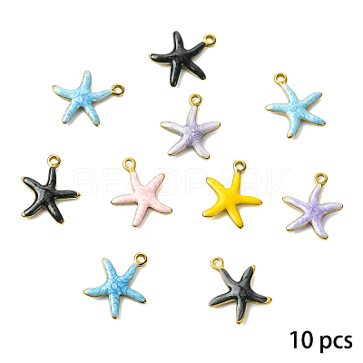 10Pcs 304 Stainless Steel Enamel Charms STAS-YW0003-43B-1